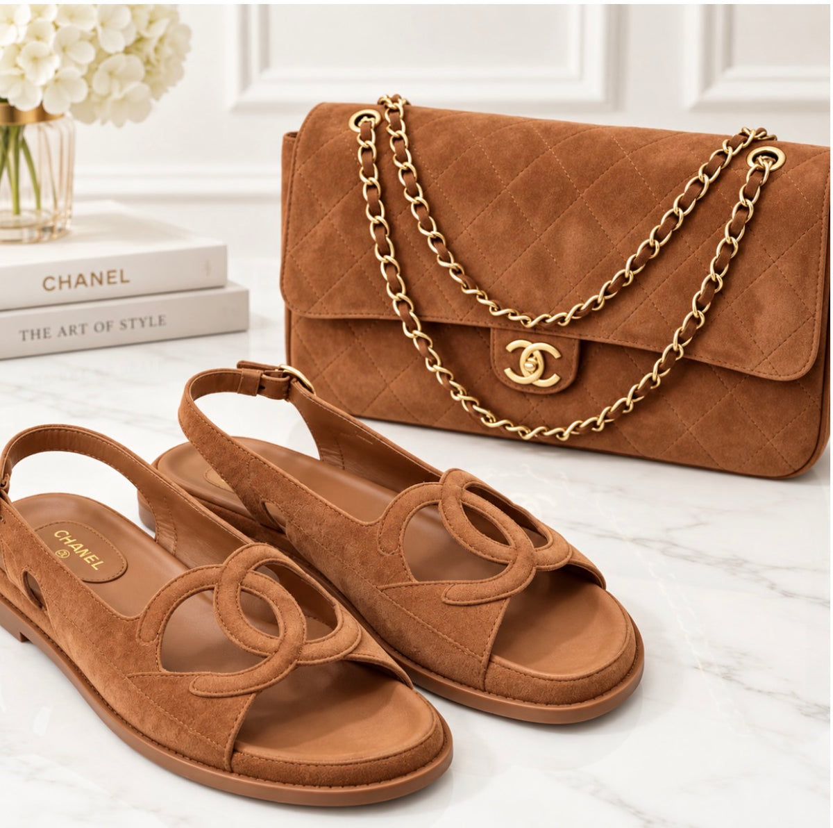 Coco Caramel Bag & Sandals (QQDP85)